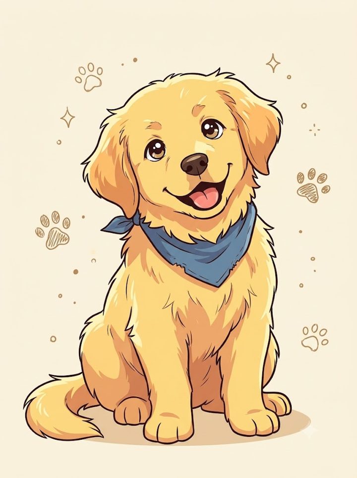 Sample anime picture of a puppy