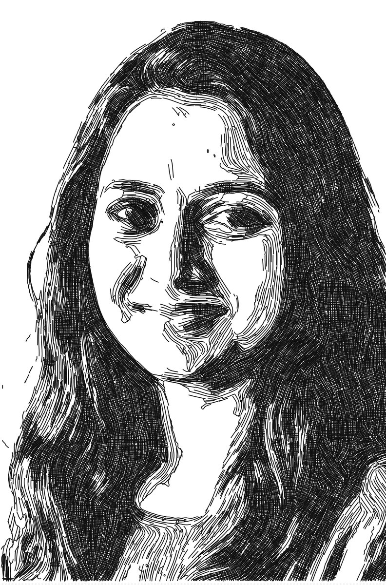 Ink drawing of a woman